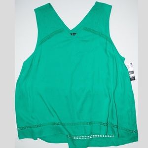 Darling Green Tank with Cute Details